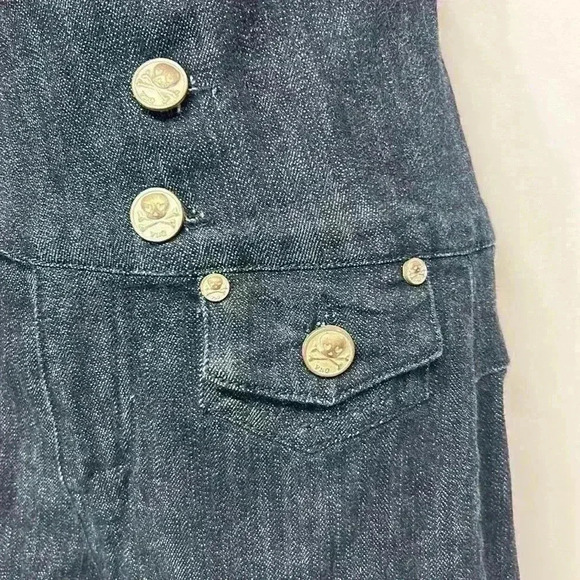 YNQ jeans, size 9 high waist sailor buttons, large flare at the bottom - Picture 4 of 8